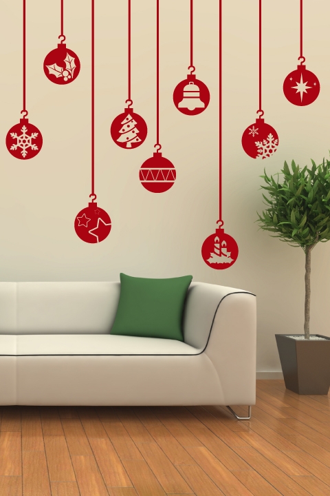 Christmas Wall Decals - Festive Ornaments