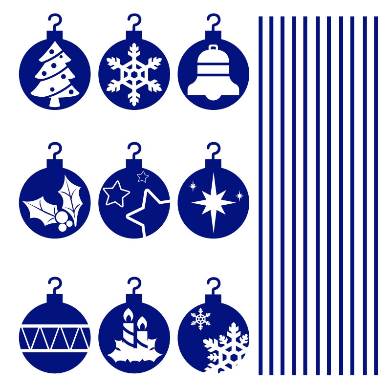 Christmas Wall Decals - Festive Ornaments