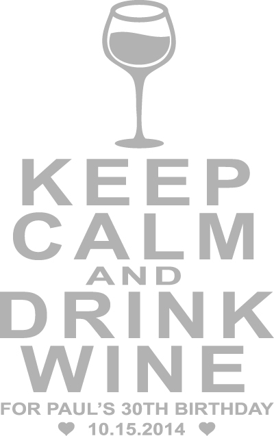 CUST Keep Calm Drink Wine