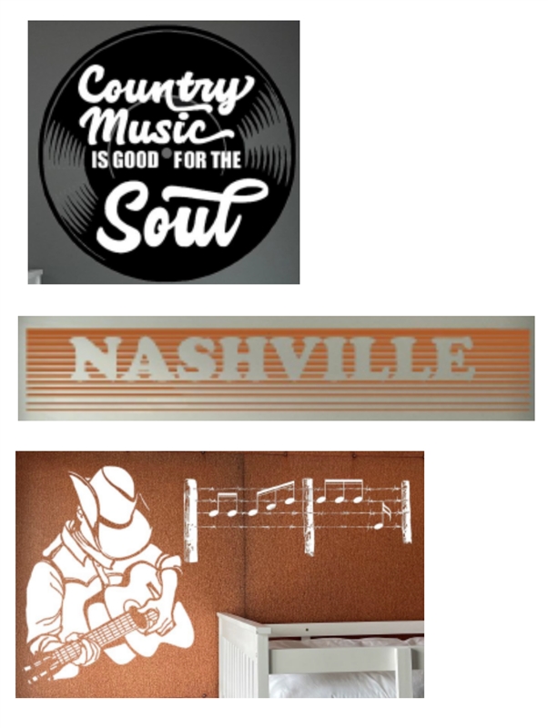 Cust Country Music  Art-Wall Decals