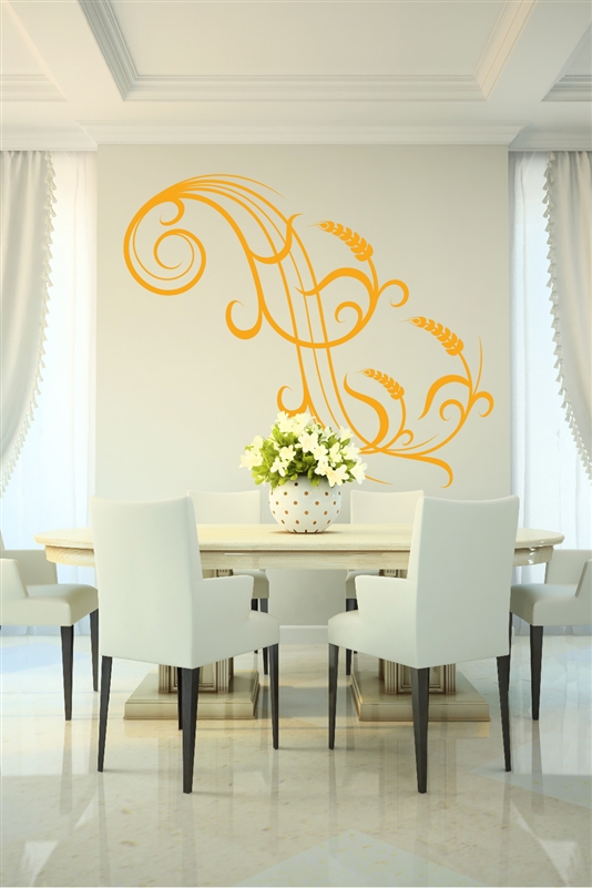 Wheat Accent - Wall Sticker Embellishment - Floral Wall Decal - 32 Colors - 6 Sizes