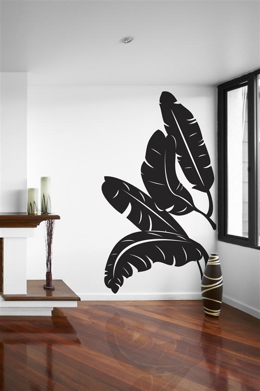 Banana Leaves Wall Embellishment - Tropical Plant Decal - 32 Colors - 6 Sizes
