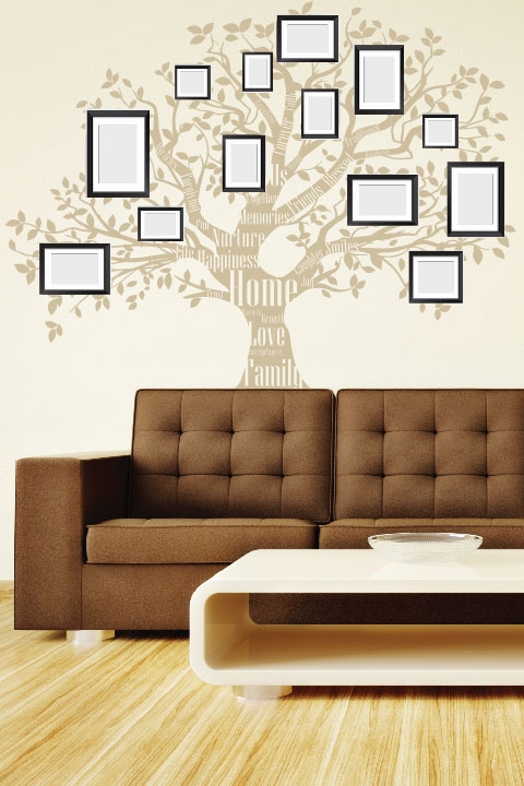 Family Tree 1 - Inspirational Mural - For Photo Picture Frames - Wall Decal
