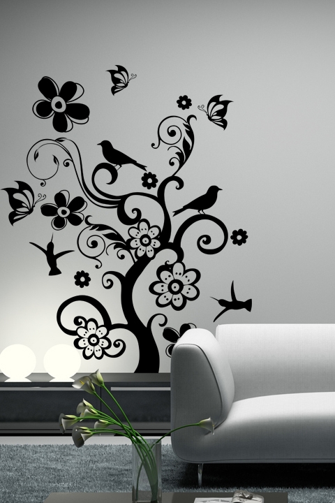 Bird and Butterfly  Wall Decals