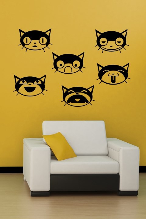 Cat Faces - Wall Decals