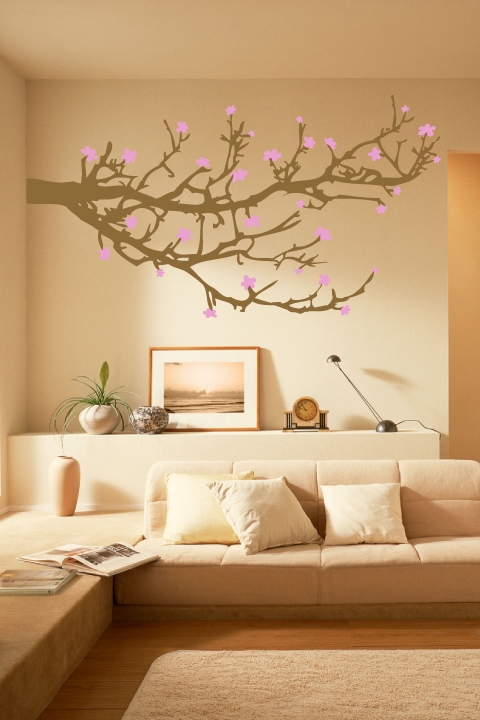 Cherry Blossom Tree Branch Wall Decal, 6 Sizes & 32 Colors