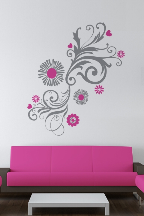 Graphic Floral Angle 1-Wall Decals