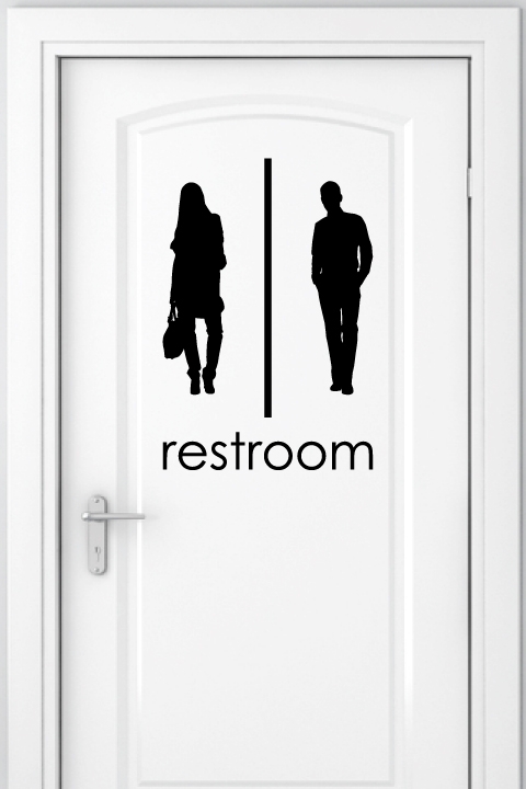 Unisex Bathroom Signs- Wall Decals