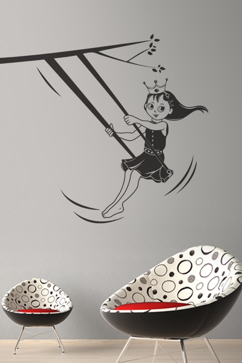 Princess on a Swing Wall Decals