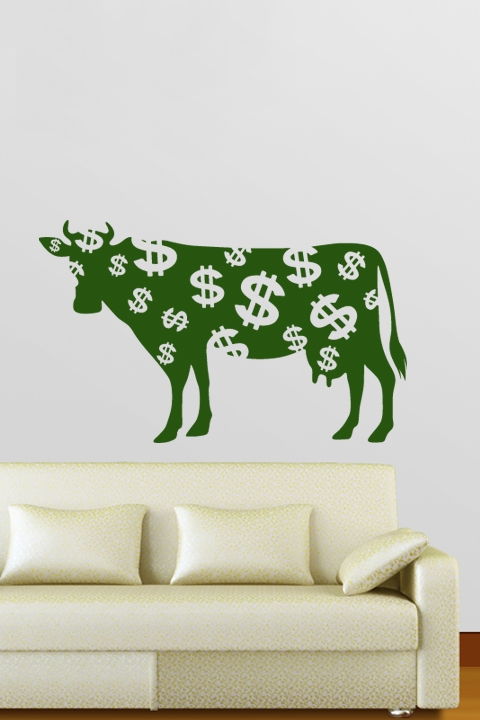 Green Cow Wall Decals