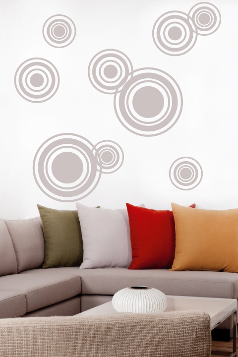 Modern Circle, Bubble & Dot Wall Decals, 32 Colors