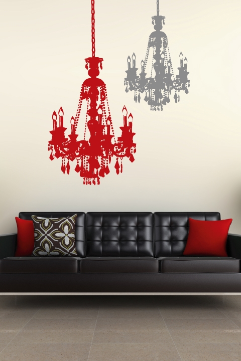 Vintage Chandelier Wall Decal, 32 Colors - 5 Sizes