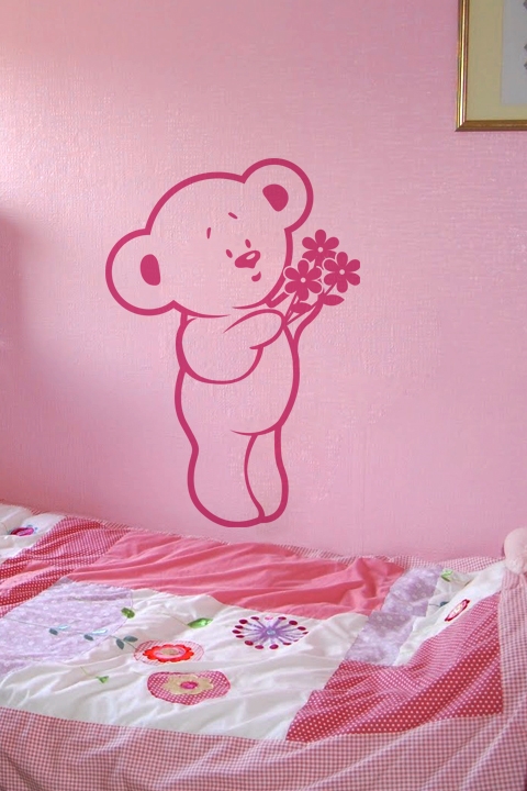 Baby Wall Decal-Bear with Flowers