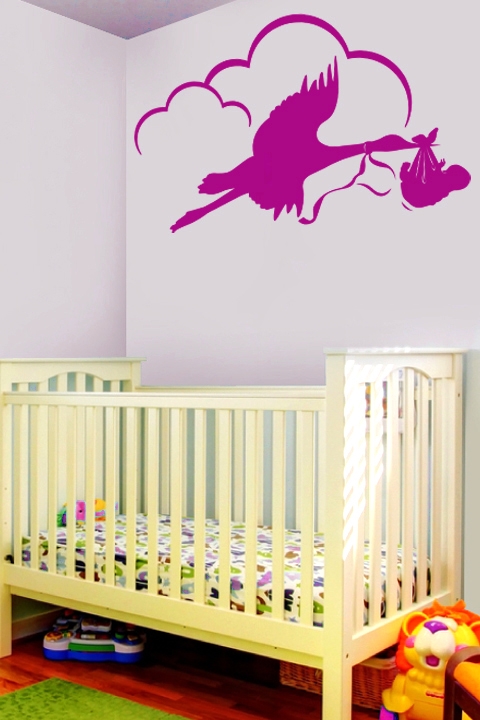 Baby Wall Decal-Stork Delivery