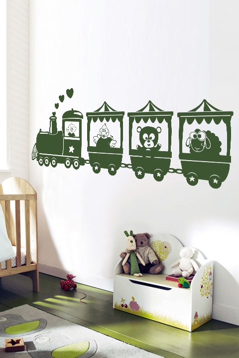 Nursery Wall Decal-Animal Train