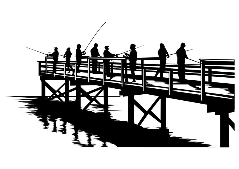 Fishing From The Dock-Wall Decals