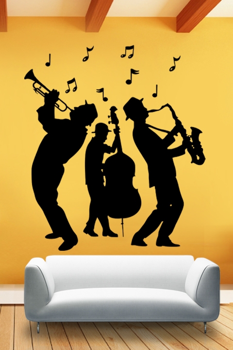 Jazz Musicians 3 Piece Band Wall Decal, 32 Colors