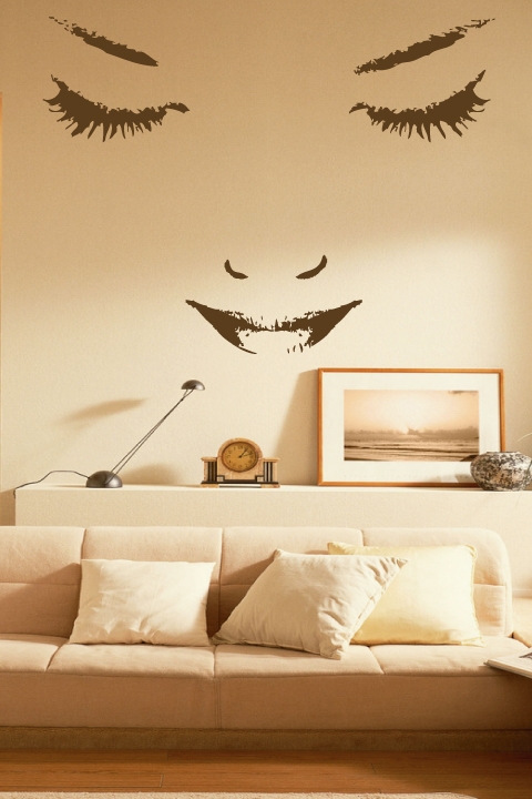 Woman's Pretty Face Wall Decal, LG 32 Colors