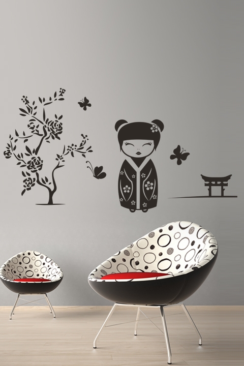 Kokeshi Of The Spring-Wall Decals