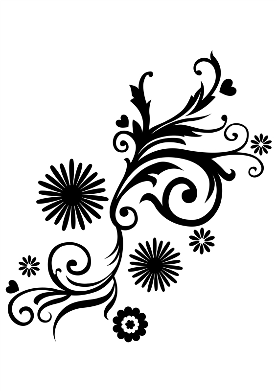 Graphic Floral 1-Glass Decal