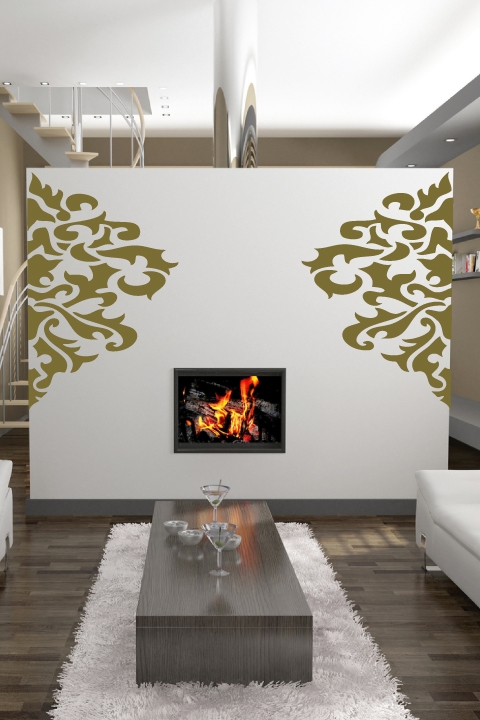 Large Damask Wall Decals
