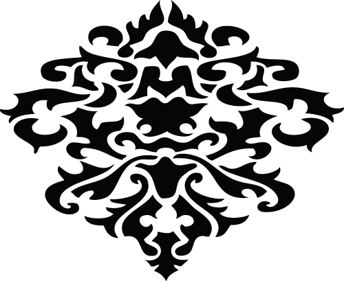 Large Damask Wall Decals