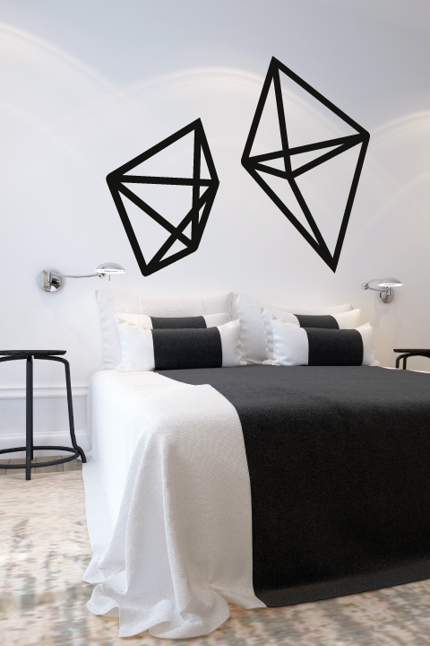 Geometric Wire Shapes Wall Decals