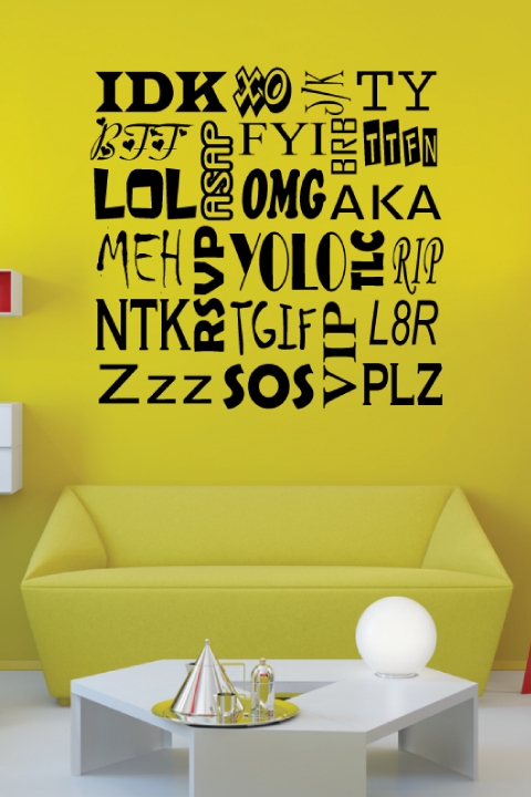 Acronyms Text Wall Decals