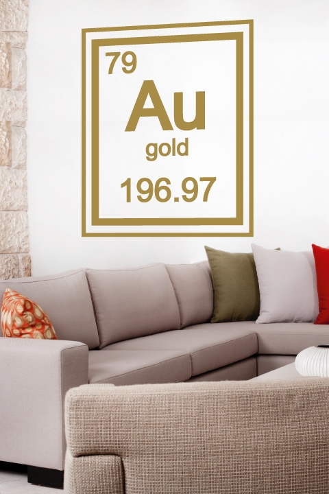 Gold Periodic Table Element - Wall Decals