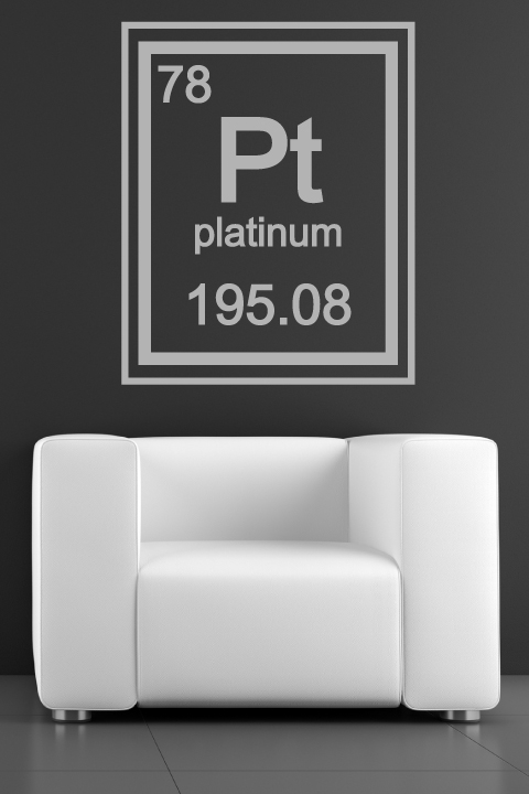 Platinum Periodic Table Element - Wall Decals